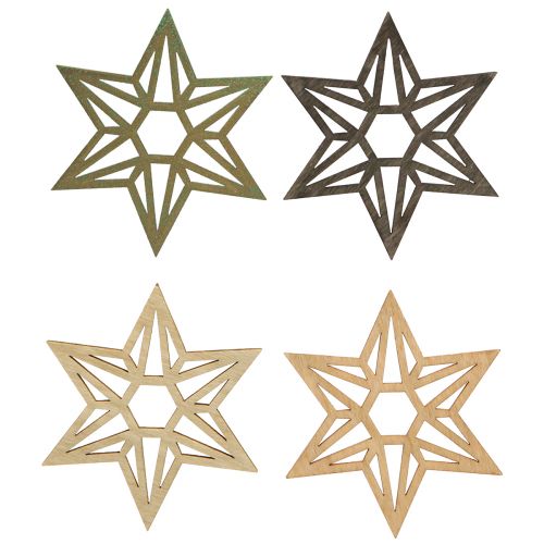 Wooden Stars Christmas Decoration Wooden Stars Brown 8cm 16 pcs