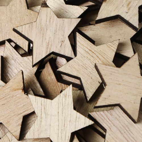 Floristik24 Wooden stars for scattering natural Christmas Ø3cm 100 pcs