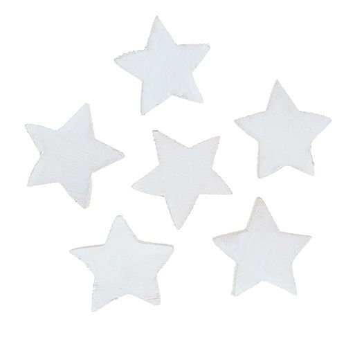 Wooden stars 5cm white 16 pcs
