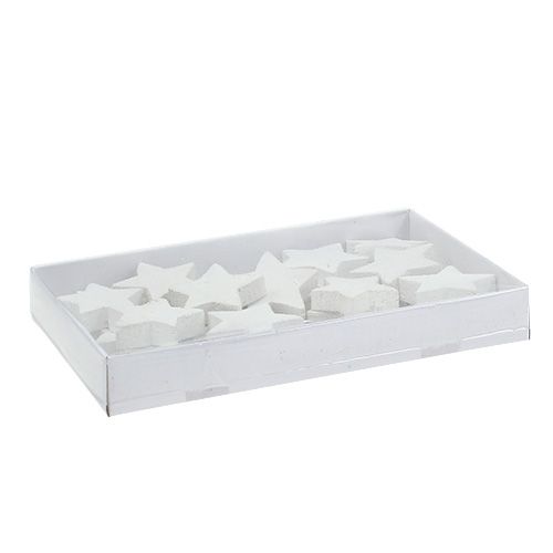 Floristik24 Wooden stars 5cm white 16 pcs