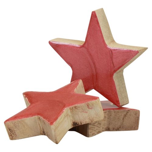 Product Wooden stars decoration Christmas decoration stars pink gloss Ø5cm 8pcs