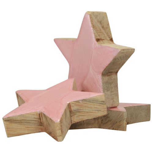 Product Wooden stars decoration stars Christmas decoration pink shine Ø5cm 8 pcs