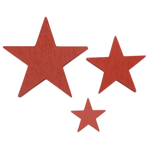 Product Wooden stars decoration scatter decoration Christmas red 3/5/7cm 29pcs