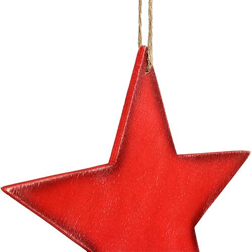 Product Wooden Stars for Hanging 30cm Red 3 Pcs