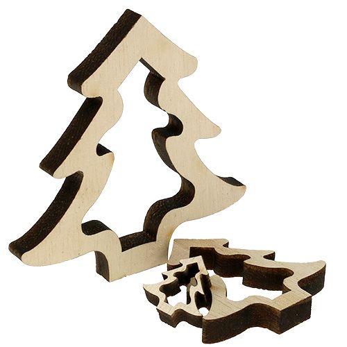 Floristik24 Wooden Decoration Christmas Tree Natural 2cm - 8cm 32 pcs