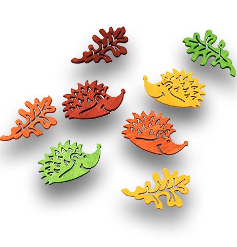 Floristik24 Autumn leaves and hedgehogs for scattering 4.5cm 72 pcs