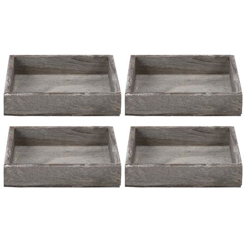 Product Rustic decorative tray for stylish table decoration, 15cm, 4 pieces