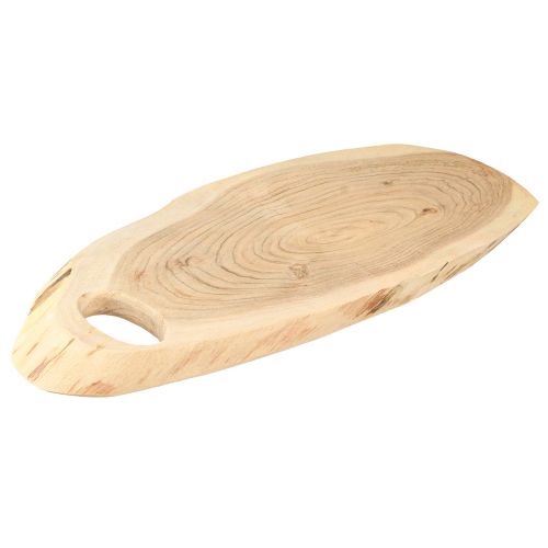 Product Wooden tray acacia wood with tree edge L36–45cm W15–21cm