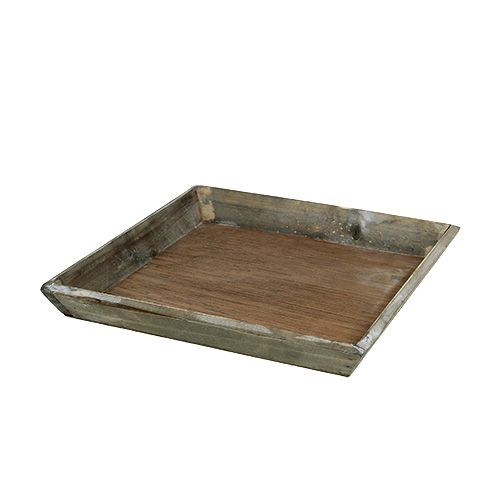 Floristik24 Wooden tray gray 20cm x 20cm 1p
