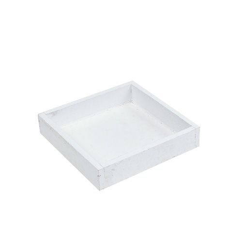 Wooden Tray White Tray square 14cm × 14cm × 3cm 5pcs