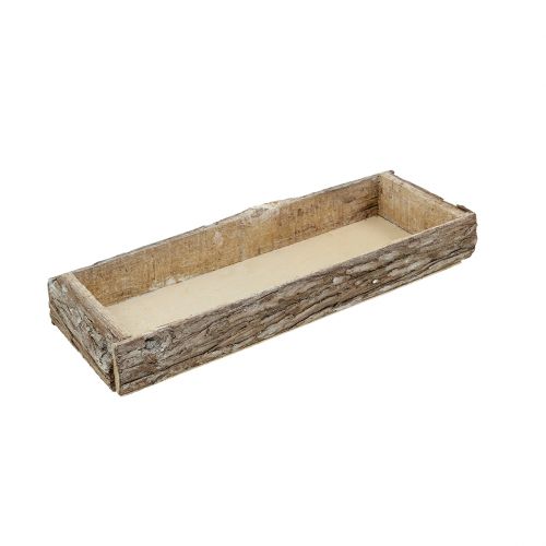 Floristik24 Wooden tray with tree bark decorative tray natural 40×15×5cm 3pcs