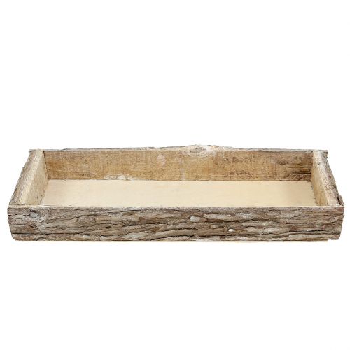 Floristik24 Wooden tray with tree bark decorative tray natural 40×15×5cm 3pcs