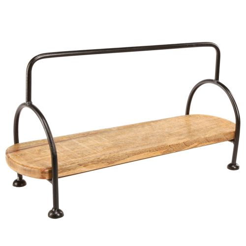 Product Wooden tray oval elongated decorative tray with handle 49×18×26cm