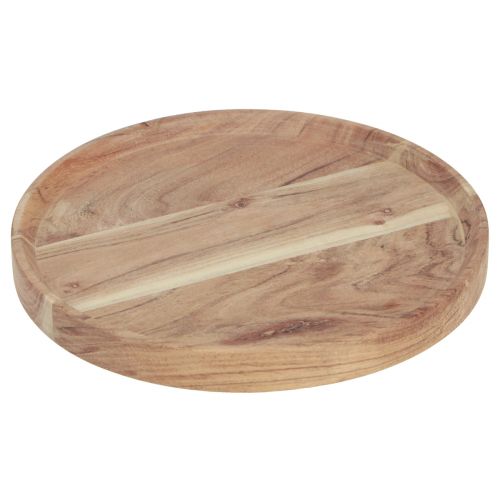 Floristik24 Wooden tray round acacia wood tray natural cutting board Ø25cm