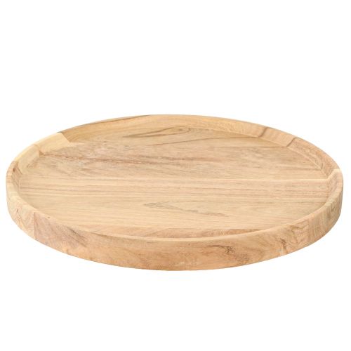 Floristik24 Wooden tray round made of acacia wood natural Ø30cm H2.5cm