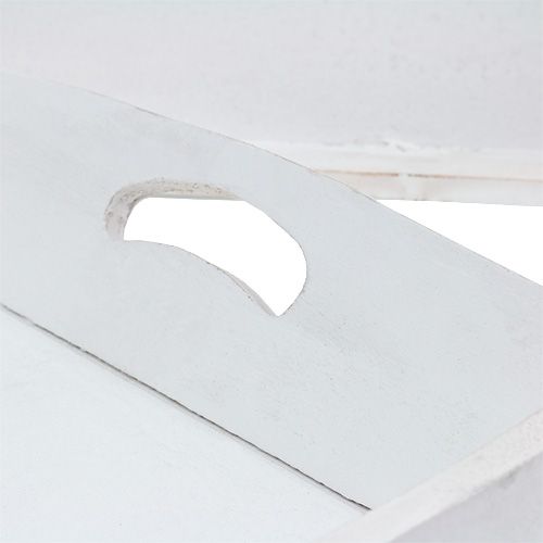 Floristik24 Wooden tray 2-set 42x28 / 35.5x24cm white