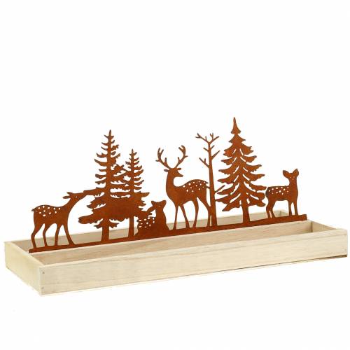 Floristik24 Wood tray forest with animals 35cm x 15cm