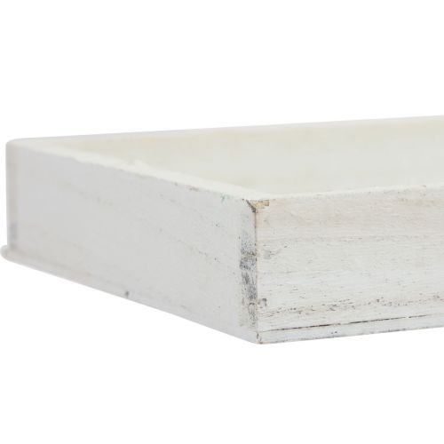 Floristik24 Wooden tray white decorative tray shabby chic wood 35×15×3cm