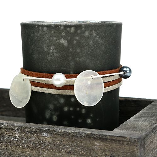 Floristik24 Wooden tray with 3 tealight glasses gray, silver