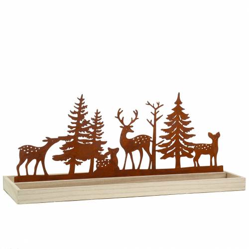 Floristik24 Wood tray forest with animals 50cm x 17cm