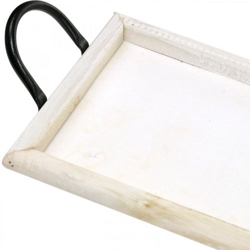 Floristik24 Tray for decorating, plant tray with handles, wooden candle tray white washed L50cm