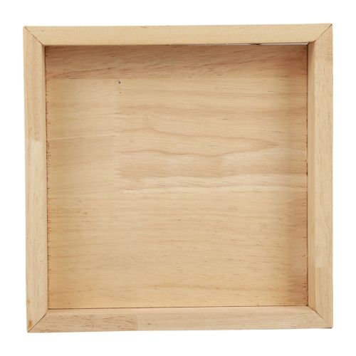 Floristik24 Wooden tray decorative tray wood square natural 25×25×3.5cm
