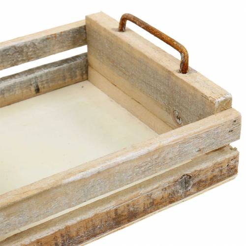 Floristik24 Wooden tray with handles square 30×30/24×24/18×18cm set of 3