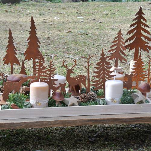 Floristik24 Wood tray forest with animals 50cm x 17cm