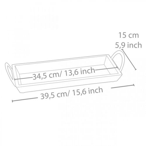 Floristik24 Mango wood tray, decorative bowl with metal handles, table decoration L39.5cm