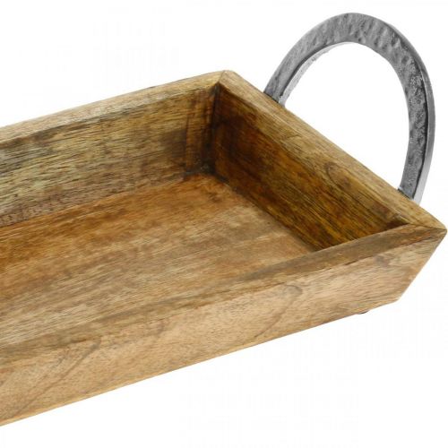 Floristik24 Mango wood tray, decorative bowl with metal handles, table decoration L39.5cm