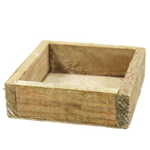 Floristik24 Square wooden tray vintage look 14×14×3cm 5pcs