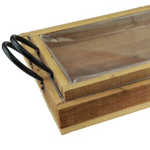 Floristik24 Wooden tray rustic tray with handles wood 40/35cm set of 2