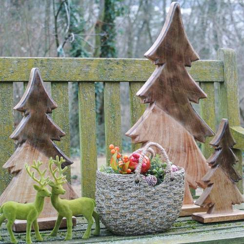 Floristik24 Wood fir glazed natural, white mango wood H29cm