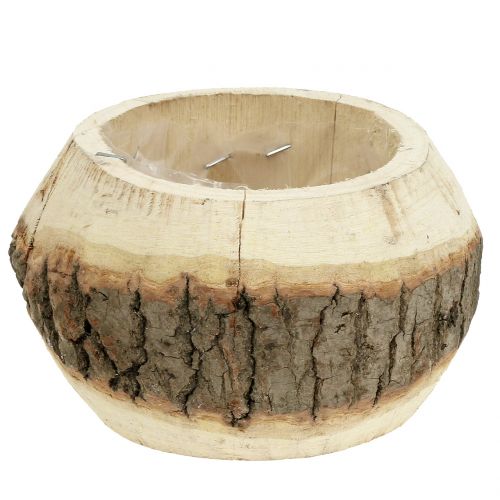Floristik24 Wooden pot for planting nature Ø14cm