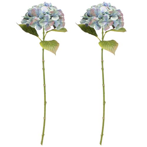 Product Hydrangea Artificial Flower Blue Violet Ø18cm L69cm 2pcs
