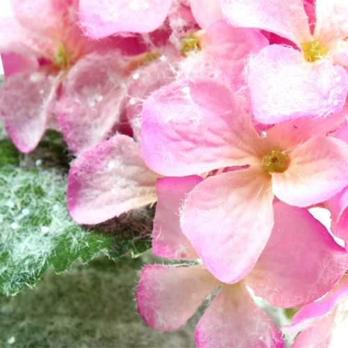 Product Hydrangea pink with snow effect 25cm