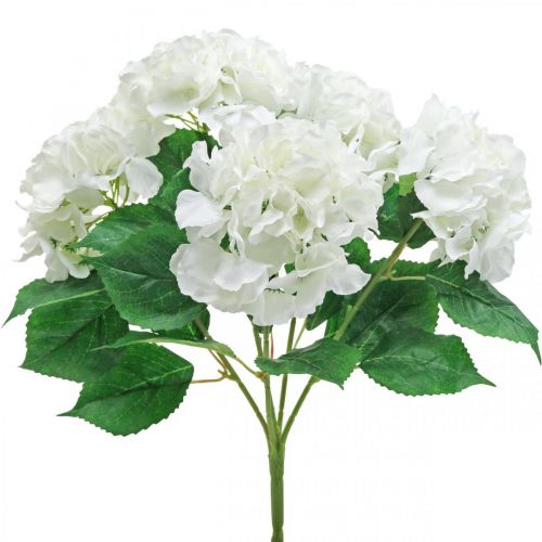 Deco bouquet hydrangea white artificial flowers 5 flowers 48cm