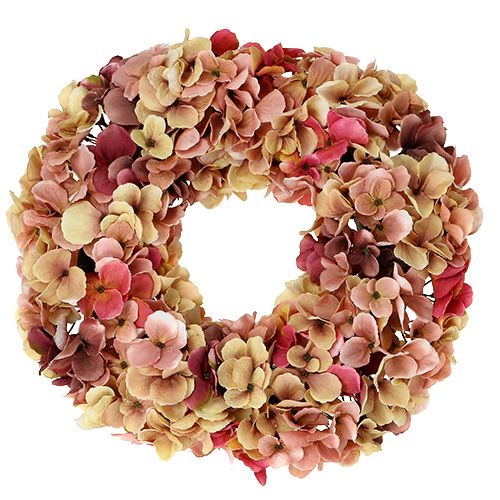 Hydrangea wreath Ø35cm old rose, bordeaux