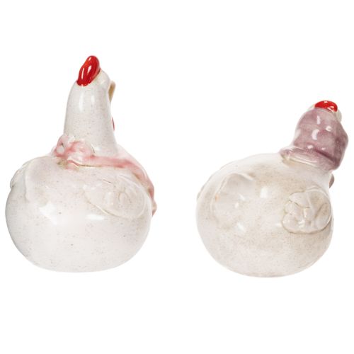 Product Ceramic chicken figurines for the living room, cute Easter table decoration for the home, 11cm, 2 pieces