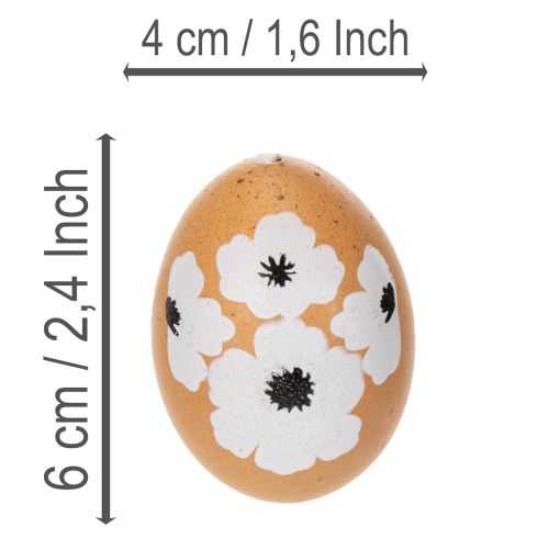 Product Easter egg hanging decoration, spring, Easter, real chicken eggs, natural, 6cm, 6 pieces