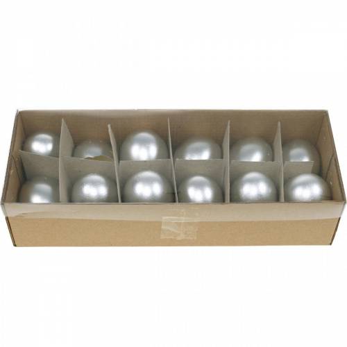 Floristik24 Chicken Eggs Silver Easter Decoration Blown Eggs 10pcs