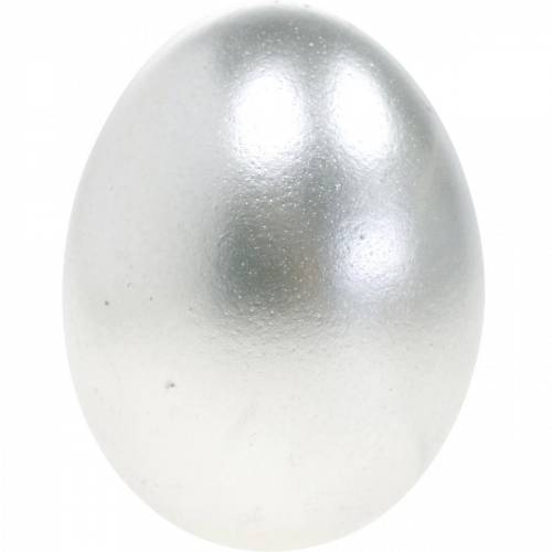 Floristik24 Chicken Eggs Silver Easter Decoration Blown Eggs 10pcs
