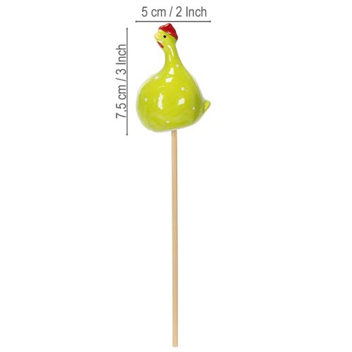 Product Decorative chicken stakes for spring flower arrangements and table decorations, 7.5cm, 4 pieces