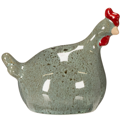 Product Ceramic chicken decorative figure for living area with rustic design and abstract shape, 13cm, 2 pieces