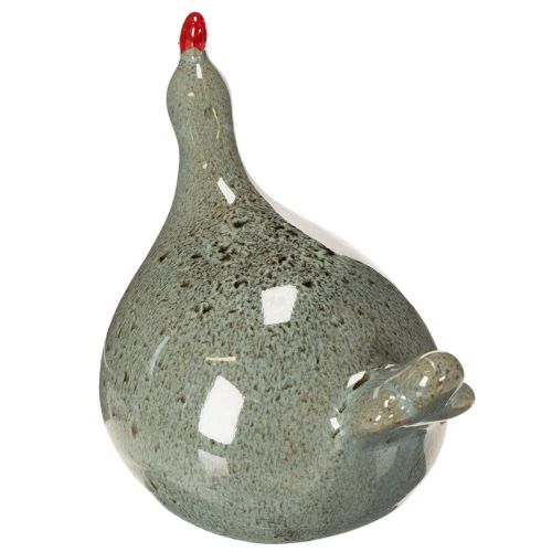 Product Ceramic chicken decorative figure for living area with rustic design and abstract shape, 13cm, 2 pieces