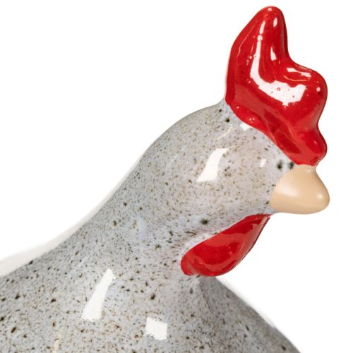 Product Ceramic chicken figurine, fun design for stylish home decoration, 16cm, 2 pieces