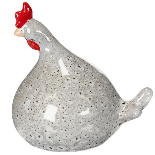 Product Ceramic chicken figurine, fun design for stylish home decoration, 16cm, 2 pieces