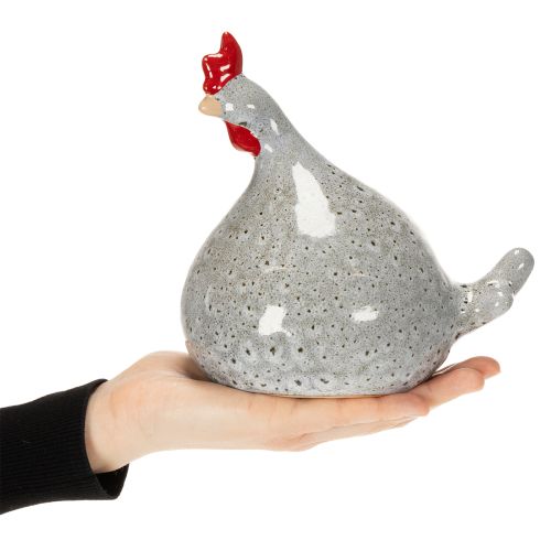 Product Ceramic chicken figurine, fun design for stylish home decoration, 16cm, 2 pieces
