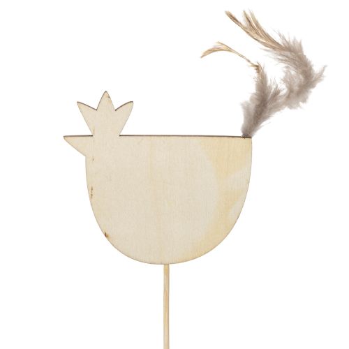 Product Chicken stakes in Easter design for cheerful spring decoration, 7cm, 12 pieces