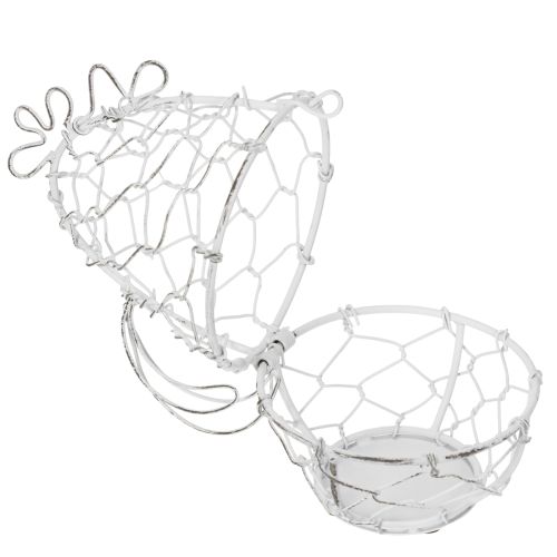 Product Wire basket in the shape of a chicken for Easter eggs. Charming addition to Easter decorations. 14cm